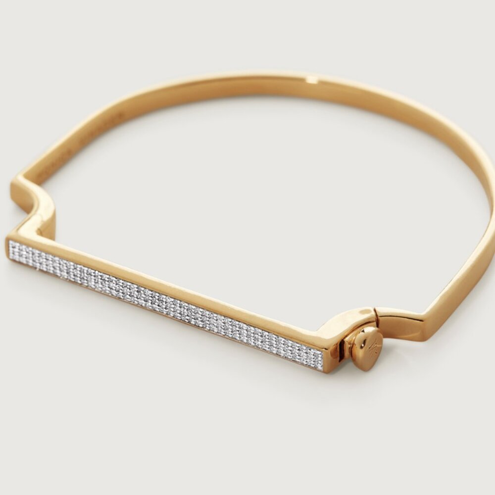 Signature Thin Diamond Bangle by MONICA VINADER